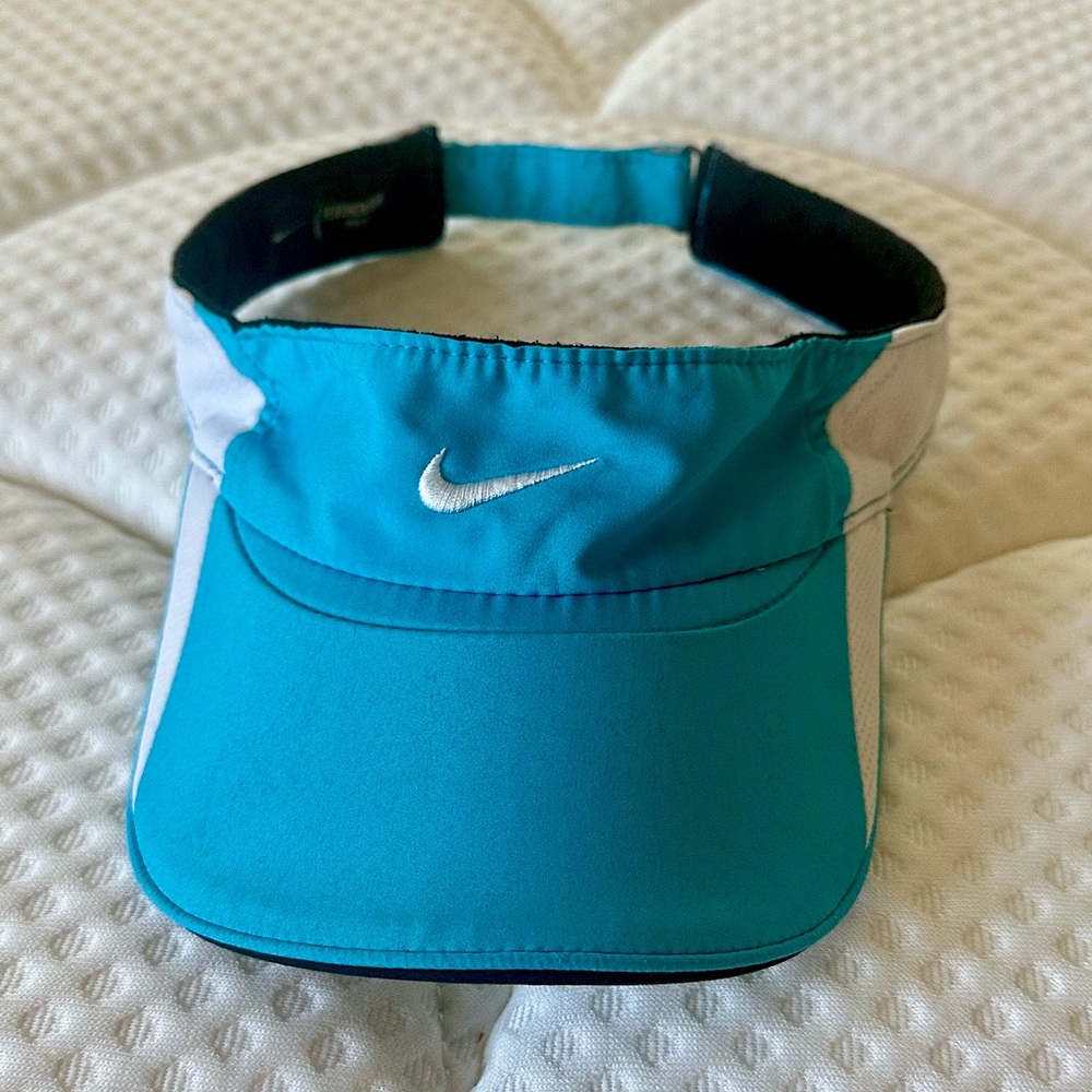 Nike Aqua blueish and White Sports Visor